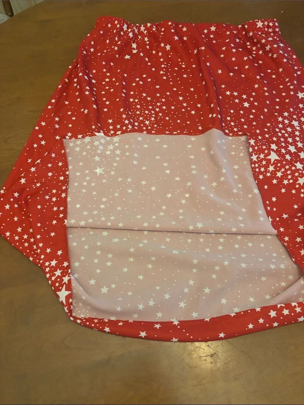 Nasty Gal Red Star Constellation A-Line Satin Slip Skirt Size 16